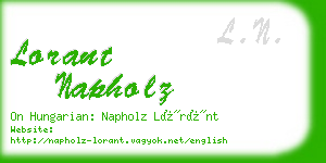 lorant napholz business card